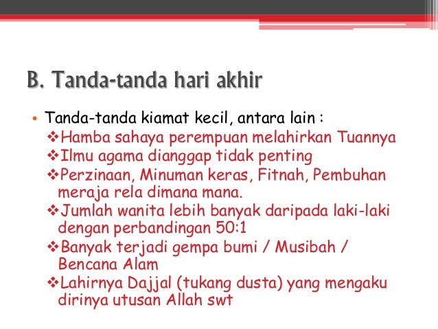Kelas 9 BAB Iman kepada hari akhir