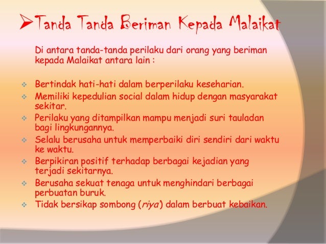 Iman Kepada Malaikat