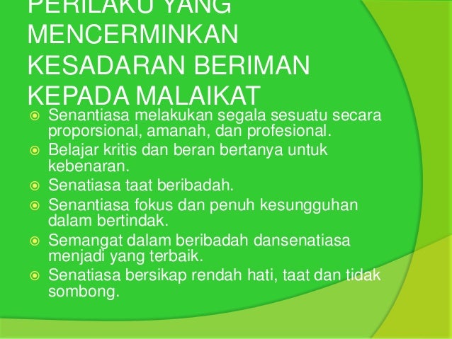 Iman kepada malaikat allahppt