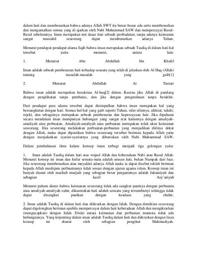 Iman Khufur Dan Syirik