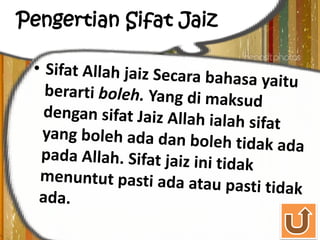 Pengertian Sifat Jaiz
 