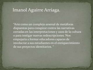 Elaborar imágenes (por procedimientos diversos) como formas como respuestas y formas de diálogo a las imágenes existentes. 