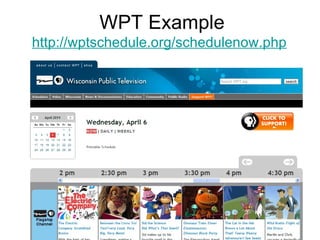  WPT Example
http://wptschedule.org/schedulenow.php




                                         23
 