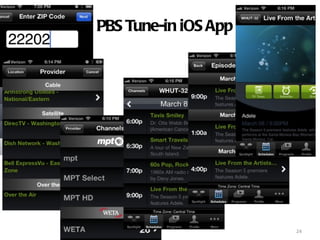 PBS Tune-in iOS App




                      24
 