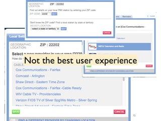 Not the best user experience




                          70
 