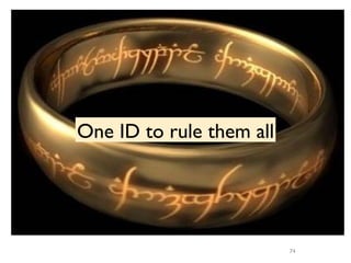One ID to rule them all




                          74
 