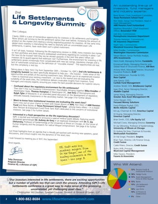2nd Life Settlements & Longevity Summit