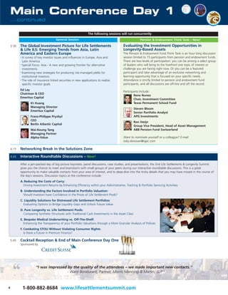 2nd Life Settlements & Longevity Summit