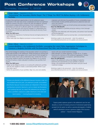 2nd Life Settlements & Longevity Summit