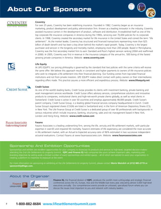 2nd Life Settlements & Longevity Summit