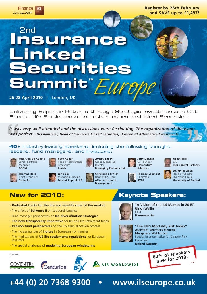 2nd Insurance Linked Securities Summit Europe