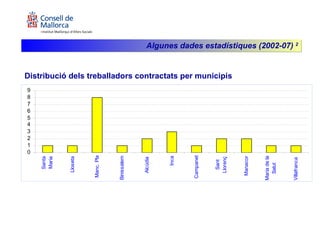 Distribució dels treballadors contractats per municipis Algunes dades estadístiques (2002-07)  2 