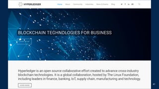 Video: IBM Hyperledger
41
https://youtu.be/IgNfoQQ5Reg
 