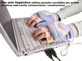Una aula lingüística utilitza paraules escollides per arribar
als altres amb sentit, constructores i constructives	
  
 