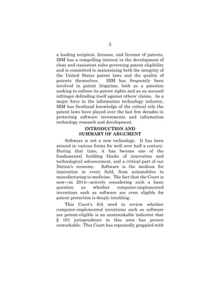 2
a leading recipient, licensee, and licensor of patents,
IBM has a compelling interest in the development of
clear and co...