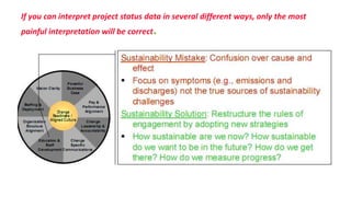 If you can interpret project status data in several different ways, only the most
painful interpretation will be correct.
 