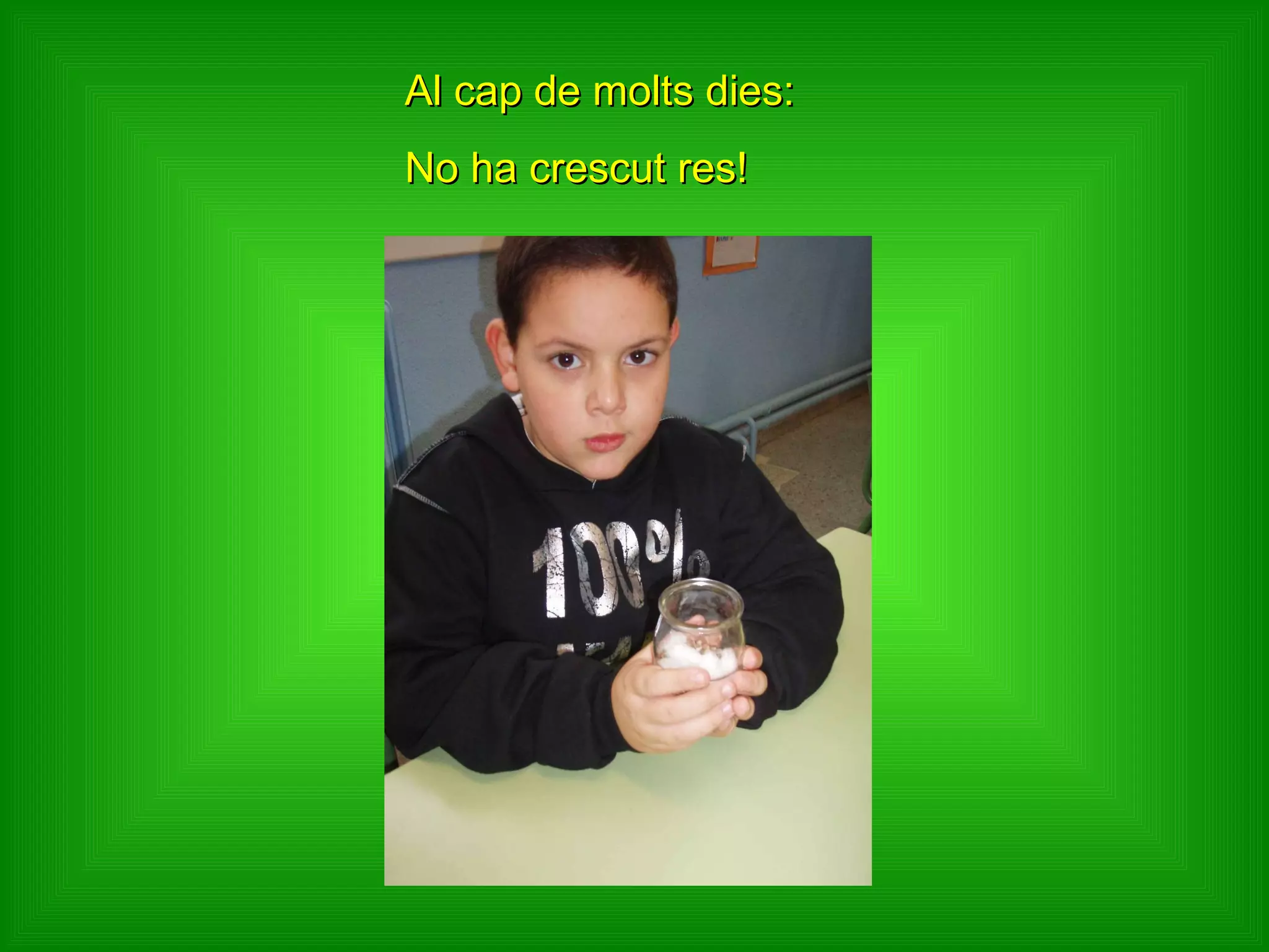 Al cap de molts dies: No ha crescut res! 