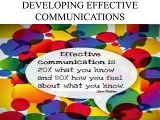 DEVELOPING EFFECTIVE
COMMUNICATIONS
 