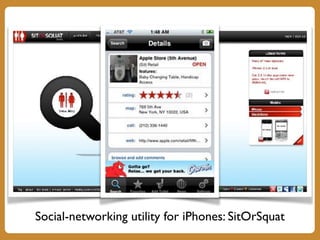 Social-networking utility for iPhones: SitOrSquat
 