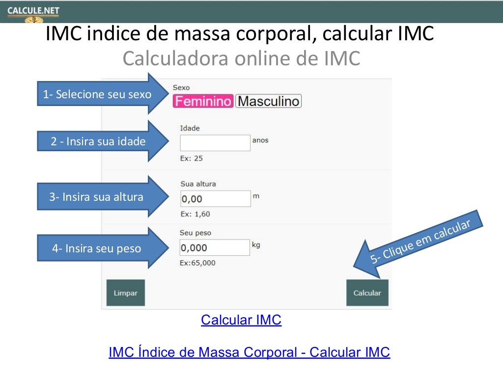 IMC ndice De Massa Corporal Calcular IMC