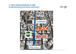 11Google Confidential and Proprietary
1. Your online presence is vital
Understanding purchase decisions
Οδός Ερμού
 