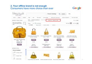 13Google Confidential and Proprietary
2. Your offline brand is not enough
Consumers have more choice than ever
 