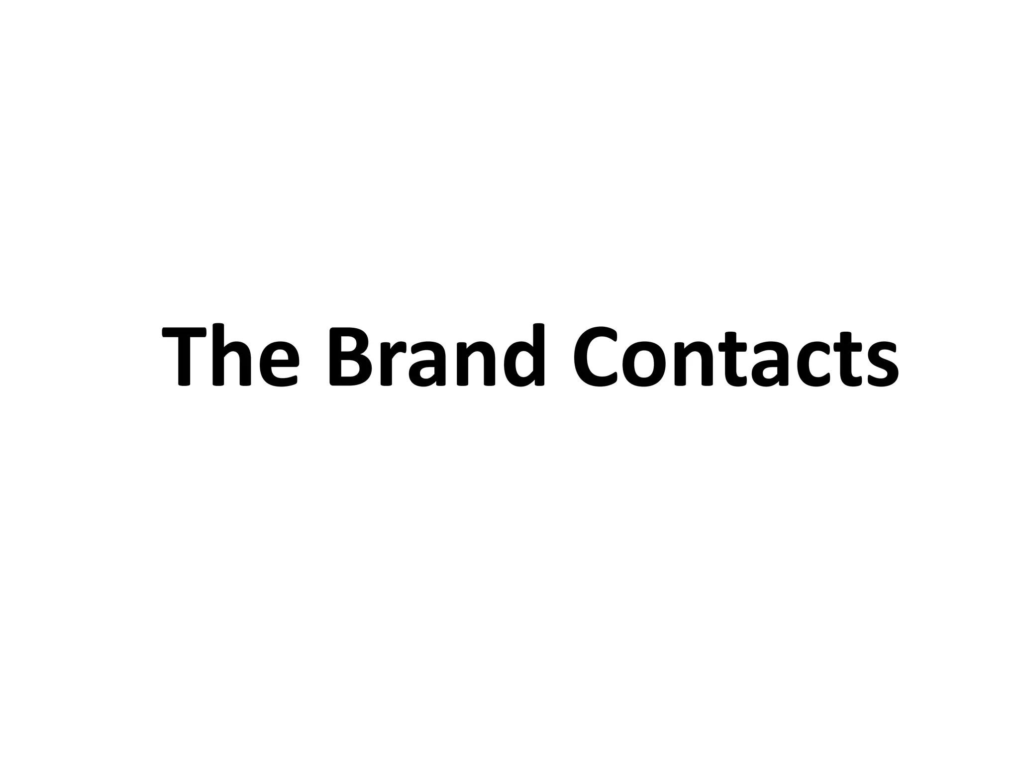 The Brand Contacts
 