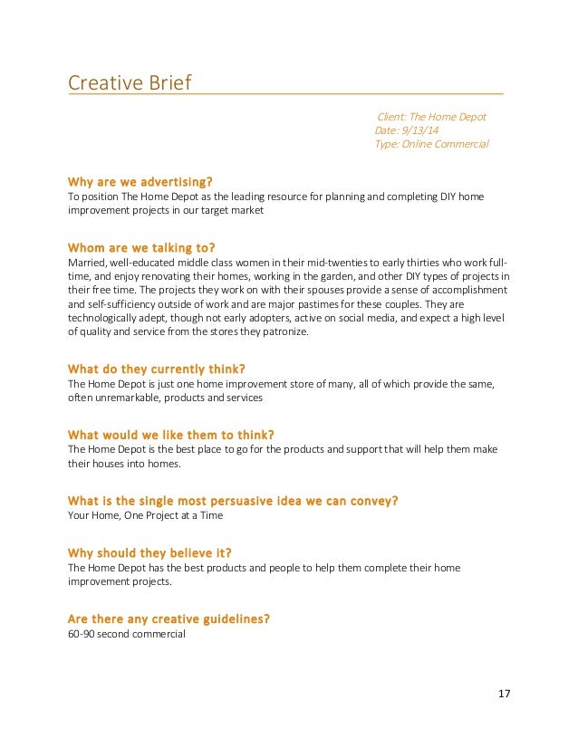 The Home Depot - IMC Plan (October 2014)