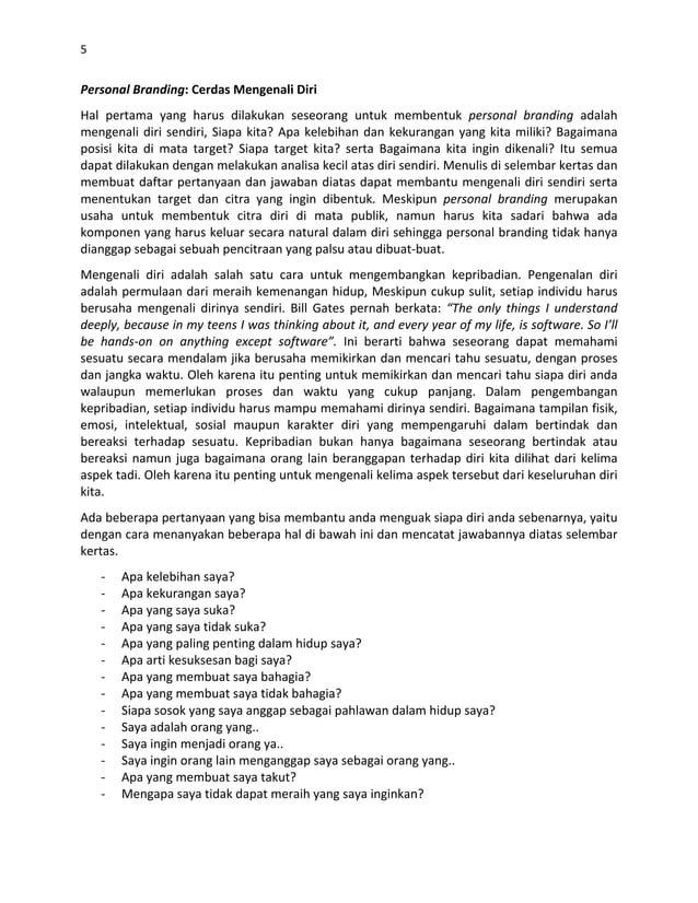 Materi Personal Branding Untuk Imc Skill Showing Pdf