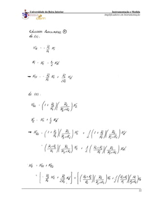 Instrumentação e Medida
Amplificadores em Instrumentação
22
Universidade da Beira Interior
 