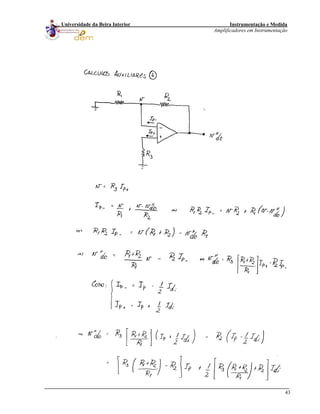 Instrumentação e Medida
Amplificadores em Instrumentação
43
Universidade da Beira Interior
 