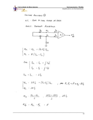 Instrumentação e Medida
Amplificadores em Instrumentação
53
Universidade da Beira Interior
 