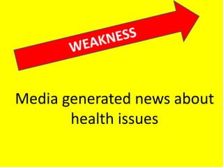 Media generated news about
health issues
 