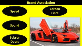 Brand Association
Speed
Sound
Carbon
Fibre
Scissor
Doors
 