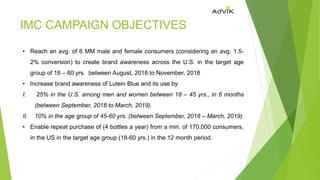 IMC - campaign proposal luteinblue | PPT