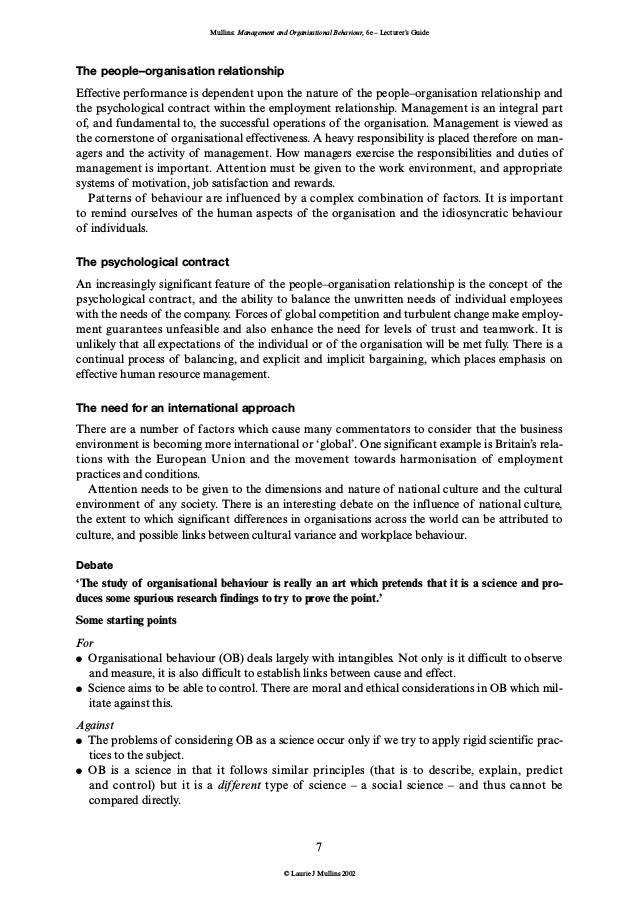 The Nature Of Organizational Behaviour