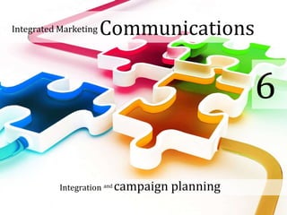 Integrated Marketing Communications
Integration and campaign planning
6
 