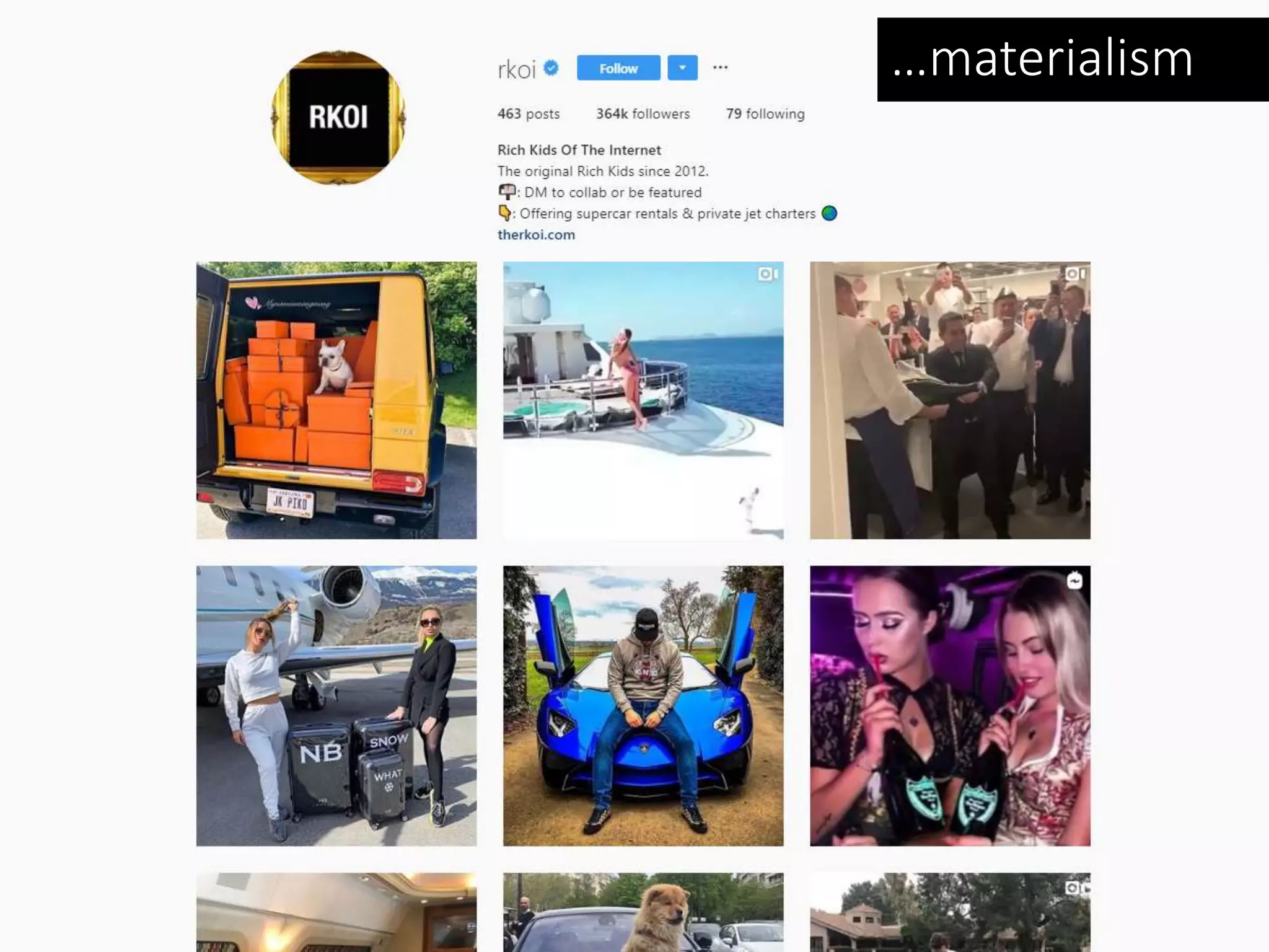 Materialism and marketing
…materialism
 