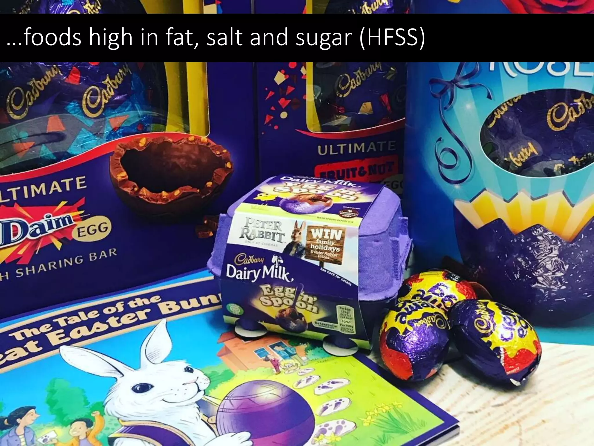 …foods high in fat, salt and sugar (HFSS)
 