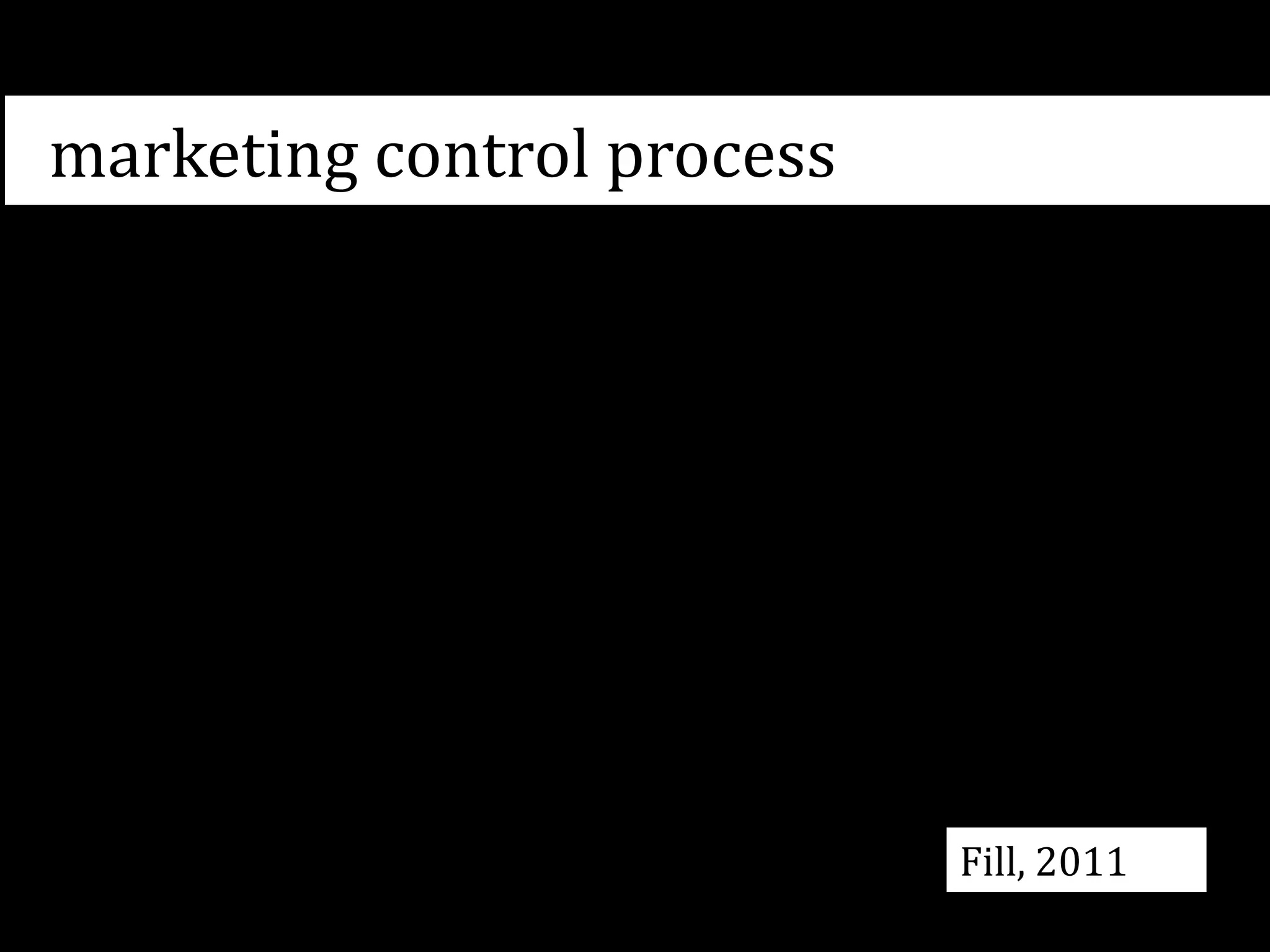 marketing control process
Fill, 2011
 