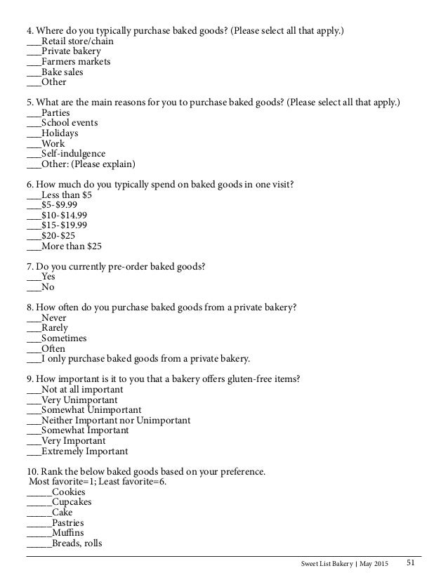 トップセレクション Pre Sales Questionnaire For Bakery トップセレクション Pre Sales Questionnaire For Bakery