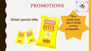 PROMOTIONS
Diwali special offer
***Buy 1
family pack
Get 2 chotta
yummy
chrispybite....
.
 