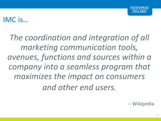 Defining Integrated Marketing Communications Slide 24