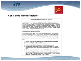 Call Centre Manual “Before” 