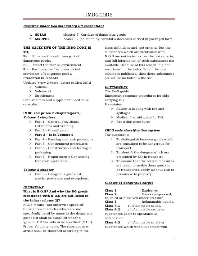 Imdg Code