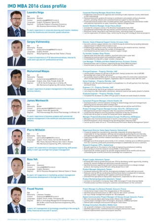 Imd Internal IMD MBA Class Profiles | PDF