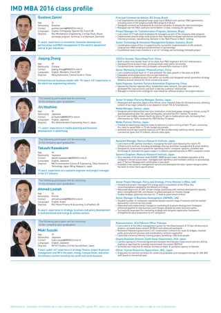Imd Internal IMD MBA Class Profiles | PDF