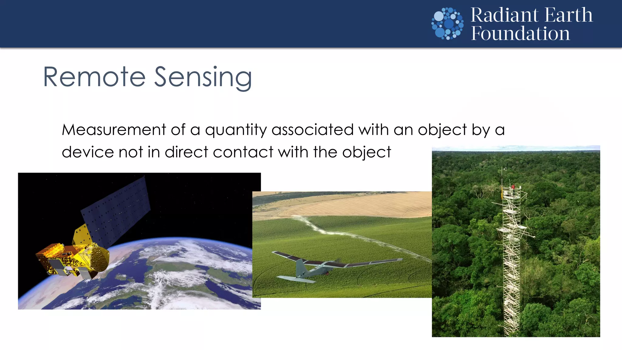 Remote Sensing
Measurement of a quantity associated with an object by a
device not in direct contact with the object
 