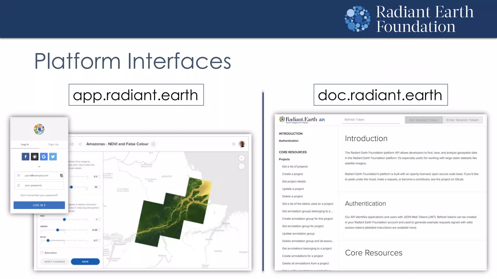 Platform Interfaces
app.radiant.earth doc.radiant.earth
 