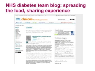 NHS diabetes team blog: spreading the load, sharing experience 